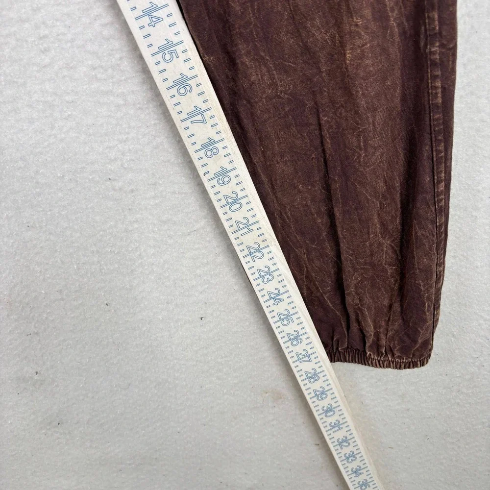 Ubranded Stonewashed Harem Pants Cotton Boho Cargo Medium Brown Tribal Woven